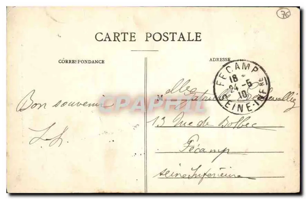 Kirche von Bonsecours - Notre-Dame de Bonsecours — Umgebung von Rouen — C.V. 677 - Rückseite