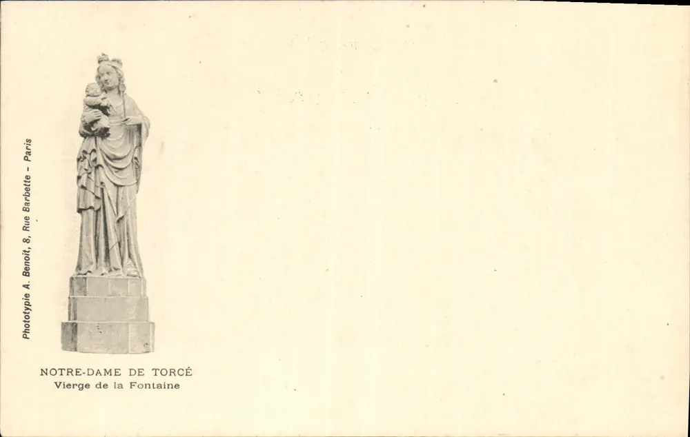 Notre-Dame de Torcé — Jungfrau der Quelle — Phototypie A. Benoit, Rue Barbette, Paris - Vorderseite