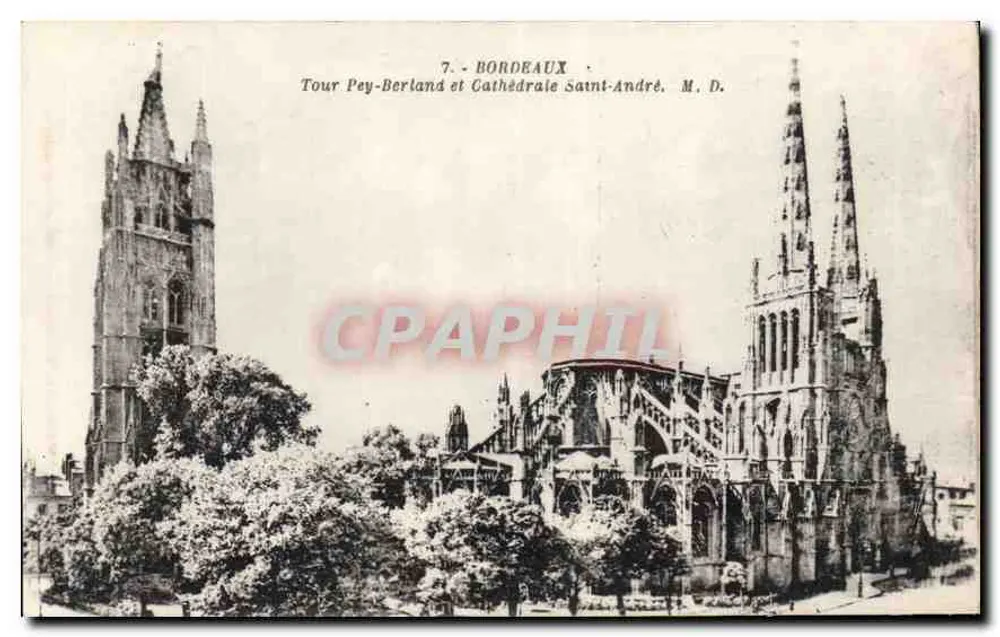 Bordeaux — Turm Pey-Berland und Kathedrale Saint-André — Phot. M. de la Roussette - Vorderseite