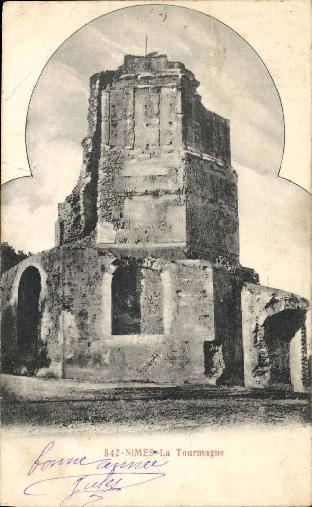 Nîmes - La Tourmagne — ruínas de uma construção antiga — J. Ben P, n° 542 - Frente