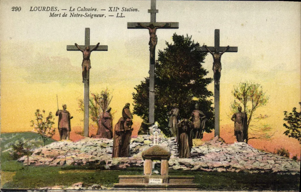 Lourdes — Der Calvary — XII. Station. Tod unseres Herrn — LL. - Vorderseite
