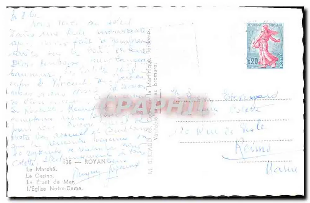 Royan — Erinnerung an Royan — Verlag Tito, Seriennummer nicht sichtbar - Rückseite
