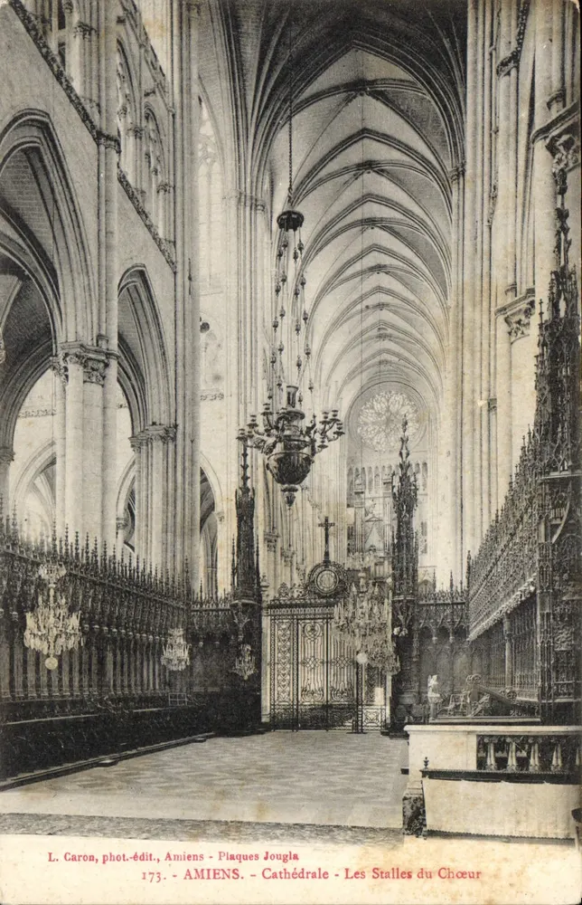 Amiens - Catedral - As Stalles do Coro — L. Caron, fot.-edit., Amiens - Plaques Jouglia, n°173 - Frente