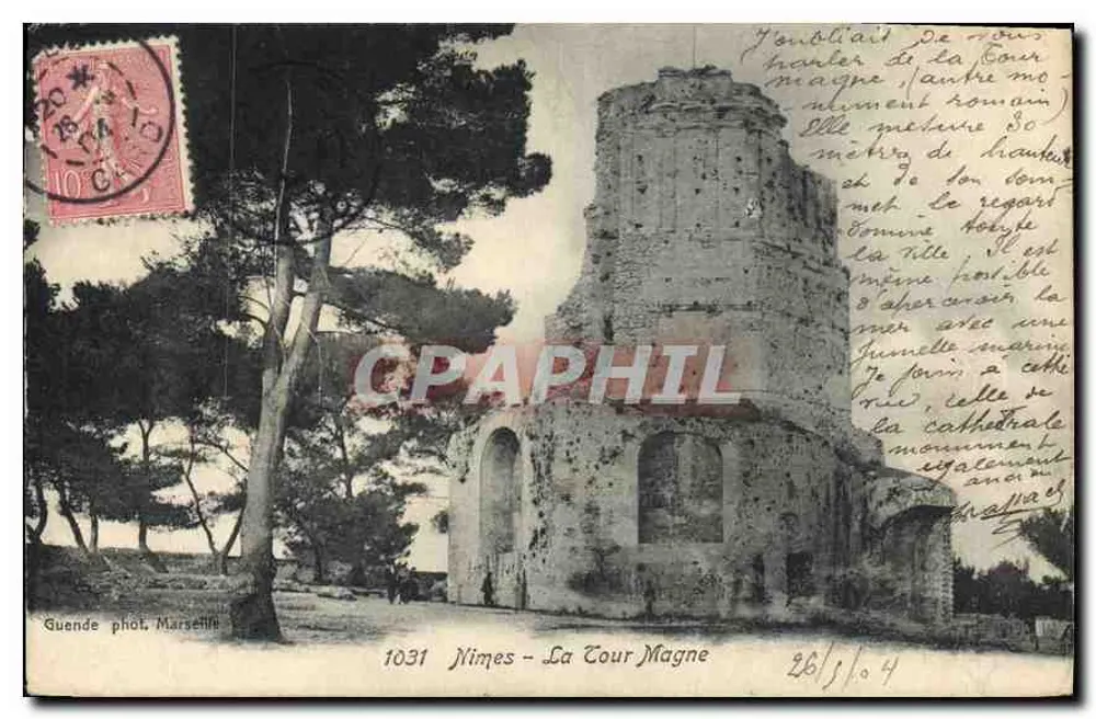 Nîmes - A Torre Magne — ruínas romanas — Guende fot. Marseille, n° 1031 - Frente
