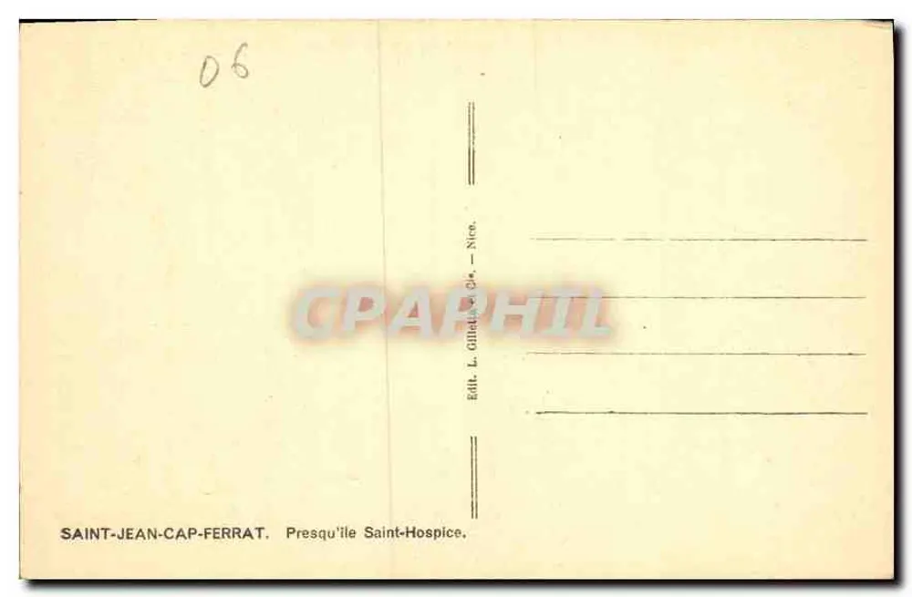 Saint-Jean-Cap-Ferrat — Presqu'île Saint-Hospice — Verlag L. Guitat, 4e, Nice - Rückseite