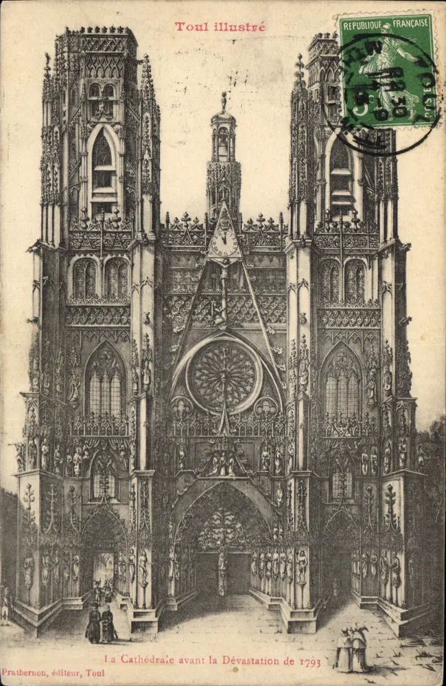 Kathedrale von Toul — Vor der Zerstörung von 1793 — Pratbernon, Verlag, Toul - Vorderseite