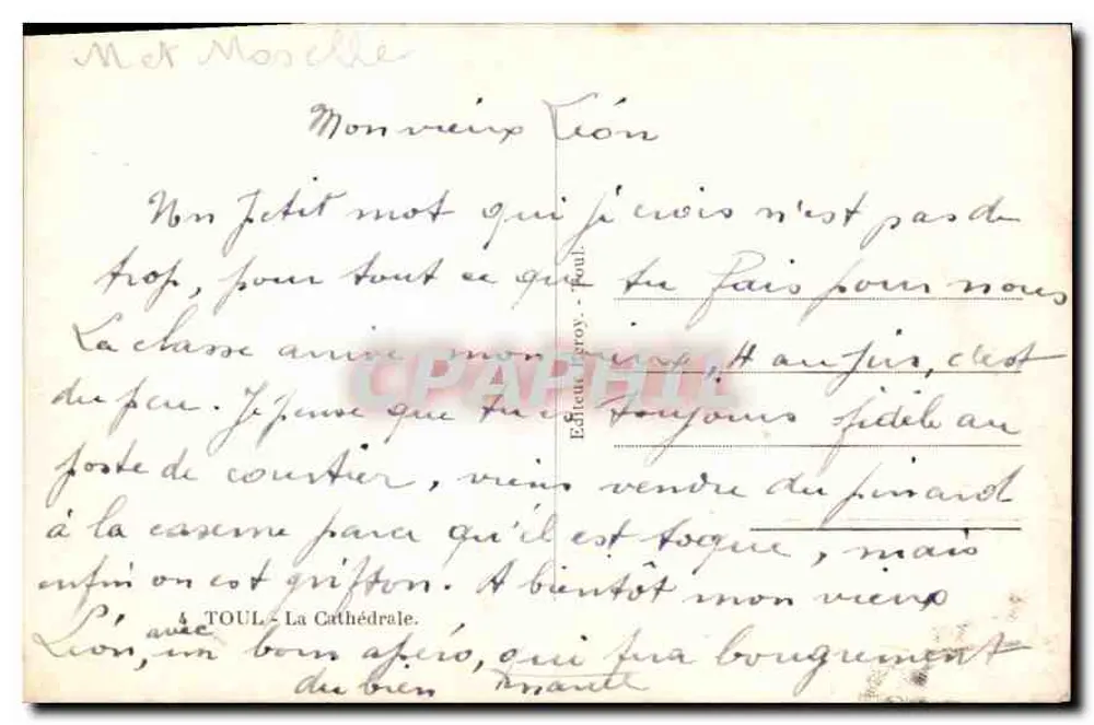 A Catedral de Toul — vista interna — Editor J. Leroy, n°4 - Verso