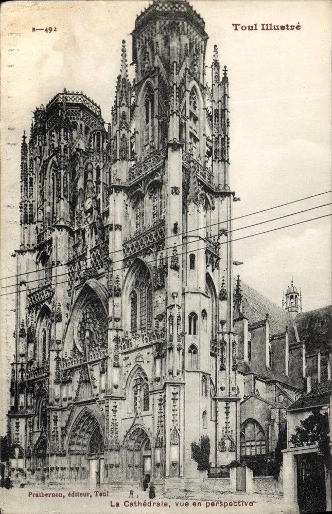 Die Kathedrale, Ansicht in Perspektive — Toul — Verleger Praibernon, Nr. B-492 - Vorderseite
