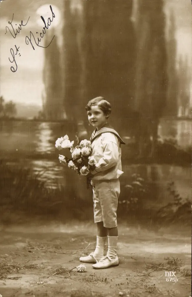 Dziecko w stroju marynarki — Święty Mikołaj — DIX 6751 - Awers