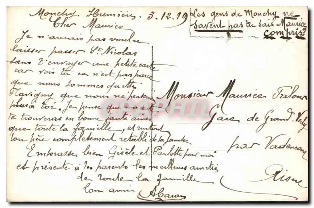 Dziecko w stroju marynarki — Święty Mikołaj — DIX 6751 - Rewers