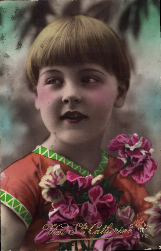 Menina segurando um buquê — Santa Catarina — S.O.L. 3672 - Frente