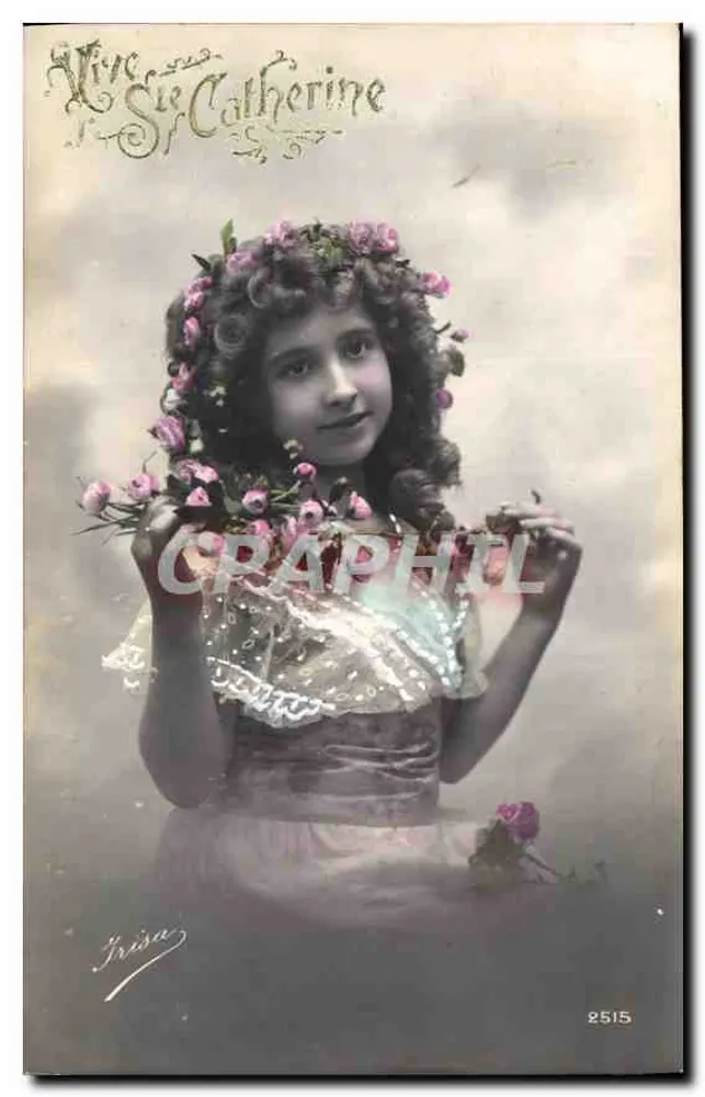 Menina em vestido de baile com coroa de rosas — editada por Irisa, n° 2515 - Frente