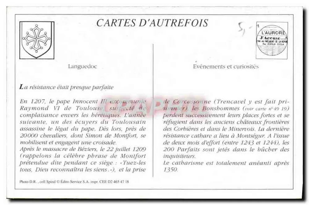 Ruinen des Schlosses Montségur — L'Auriège — n°150 - Rückseite