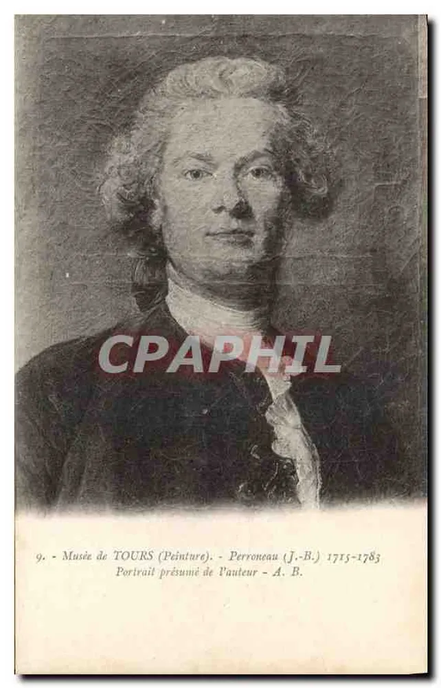 Vermutetes Porträt des Autors — Perroneau (J.-B.) 1715-1785 — Museum von TOURS (Malerei) — n°9 - Vorderseite