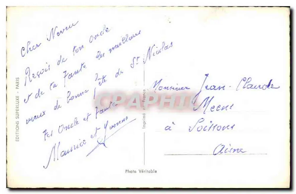 Casal jovem — Saint Nicolas — Edições Superlux, n°140 - Verso