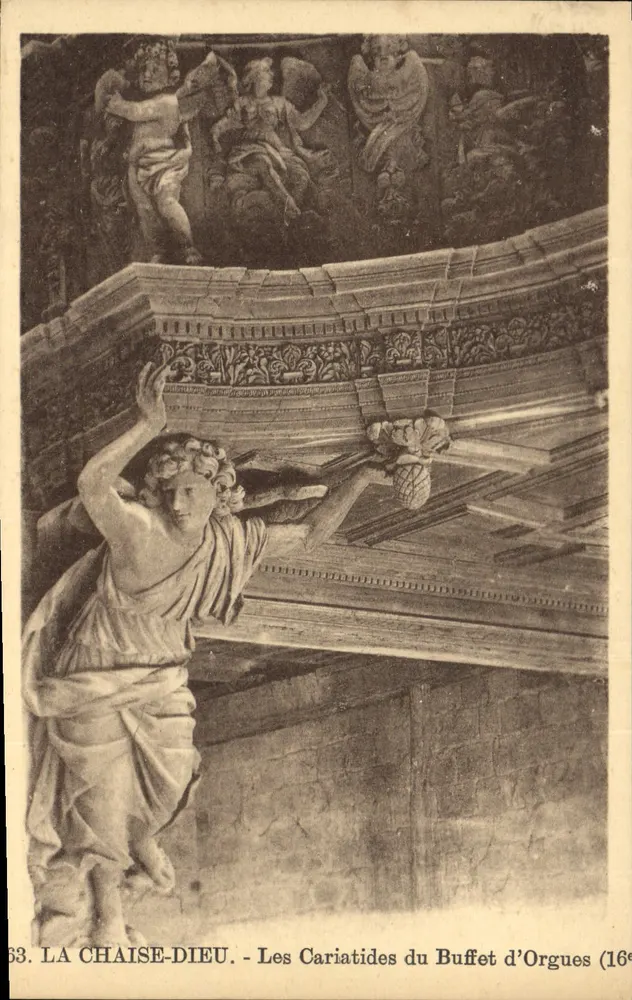 La Chaise-Dieu — Le Cariatidi del Buffet d'Organi (16° secolo) — Editore non identificato, n° 33 - Recto