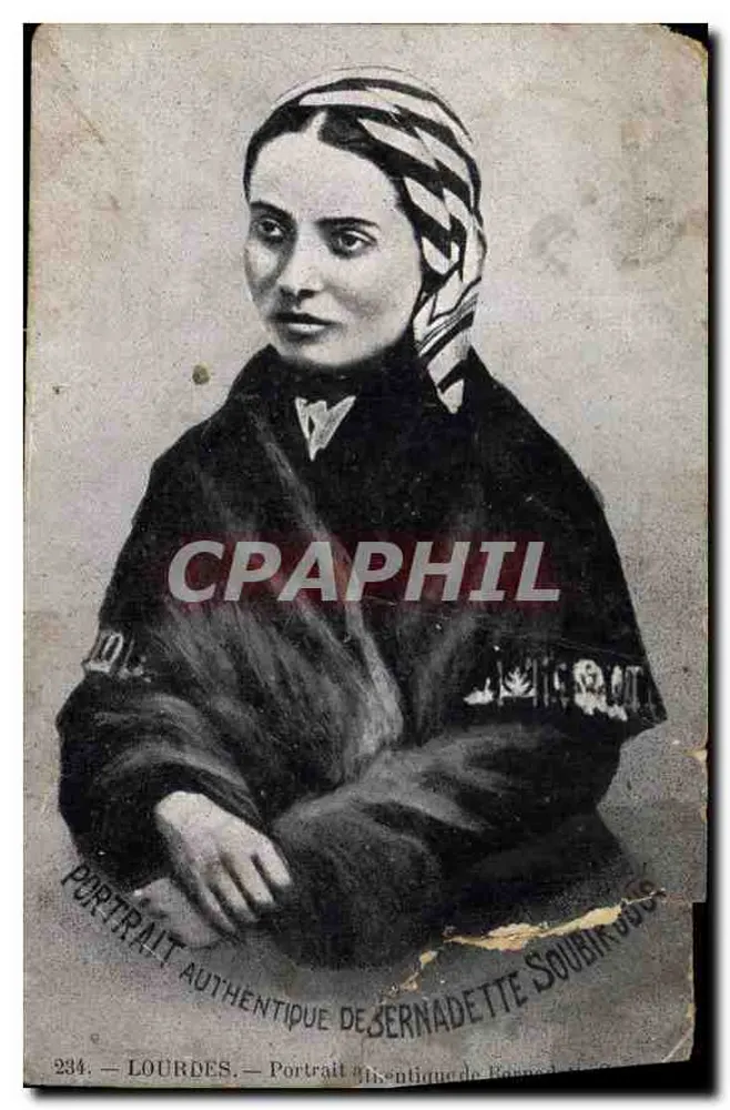 Lourdes — Portrait authentique de Bernadette Soubirous — Imprimerie de Bourgoin - Frente