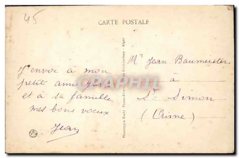 Orléansville - O Kiosque e o Mercado — Fototipo Etablissement d'Alger, n°20 - Verso