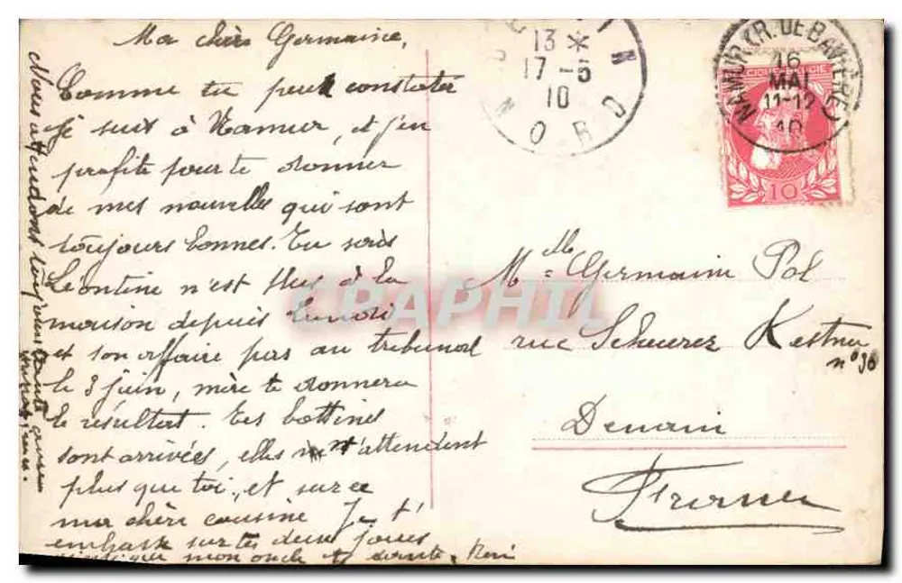Mulher lendo uma carta — rosas — editor PR n°2288/3 - Verso