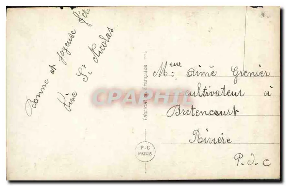 Jovem mulher alegre — com buquê de margaridas — editor S. Nicolas, n° 740 - Verso
