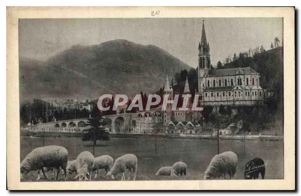 Lourdes — A Basílica e o Pic du Jer — Édit. P. Duguet, n°33 - Frente
