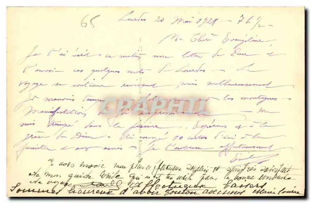 Lourdes - Die Basilika und die Route nach Pau — anonymer Verleger, Nr. 24 - Rückseite