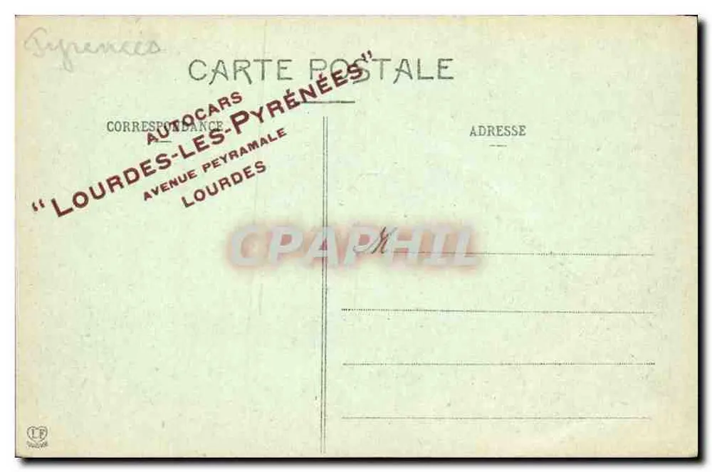 Argelès - Castelo de Baucens e Massif de Viscos — As Altas Pirineus — Fototipia Labouche Frères, Toulouse, n° 935 - Verso