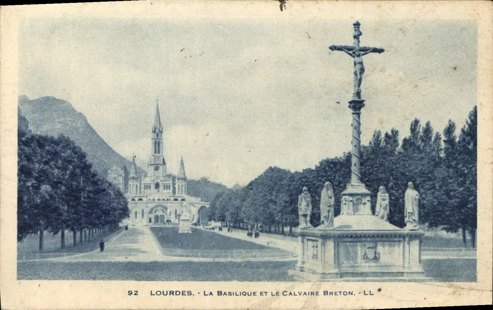 Lourdes - Die Basilika und der Bretonische Calvary - LL - Vorderseite