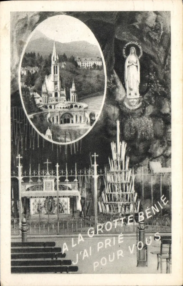 A Gruta de Lourdes — Editor Quincaux, n° 18 - Frente