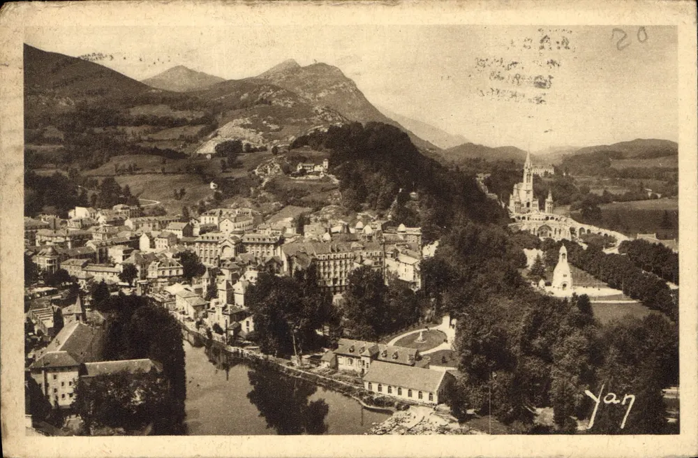 Lourdes — Allgemeiner Blick vom Schlossfriedhof — Edition E. Quinon, Nr. 29 - Vorderseite