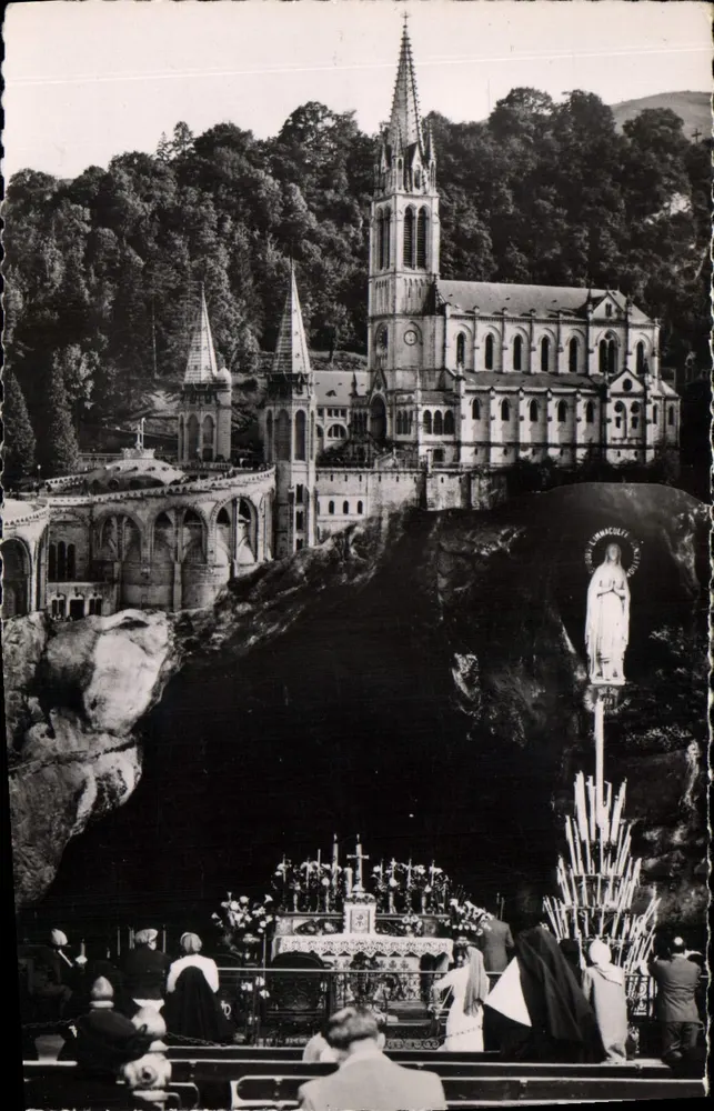 Lourdes — A Gruta Milagrosa e a Basílica — Edição P. Doucet, Lourdes - Frente