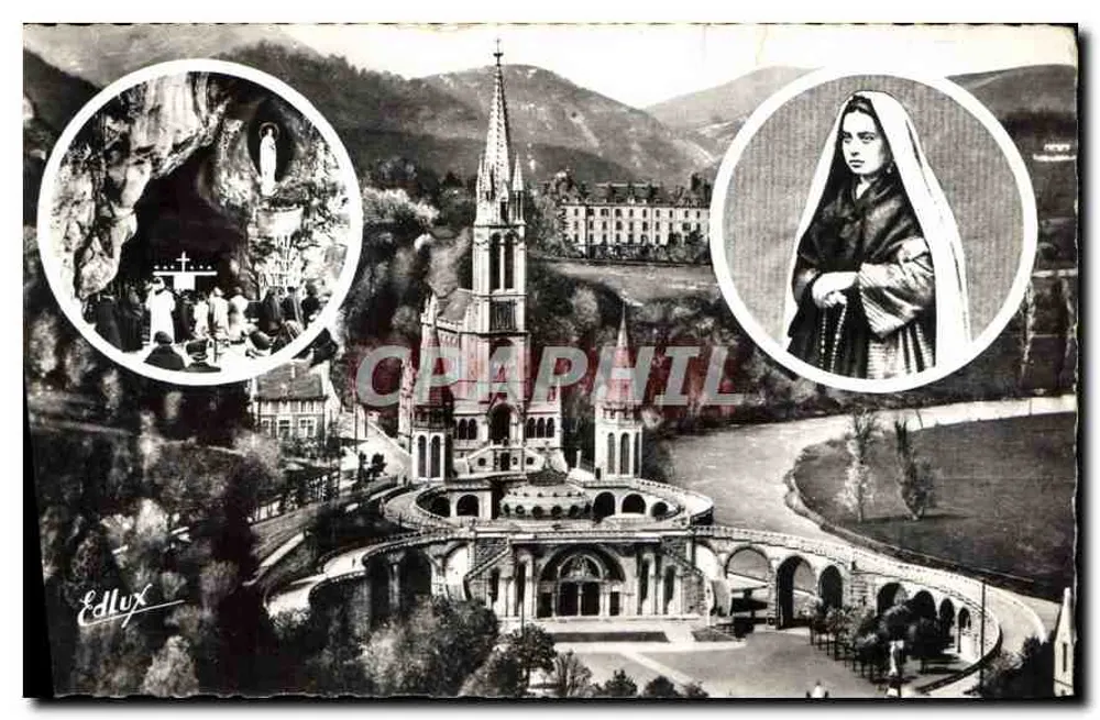 Lourdes — Basilika und Grotte von Saint Bernadette — Edlux - Vorderseite