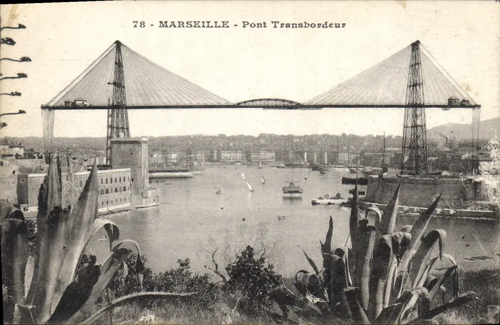 Marselha - Ponte Transbordeur — vista do porto com barcos — editor Carte Postale, n°78 - Frente