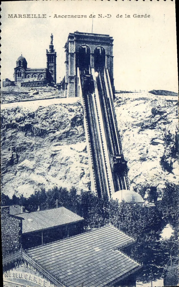 Marselha - Elevadores de N.-D. da Guarda — Diorama da Guarda - Frente