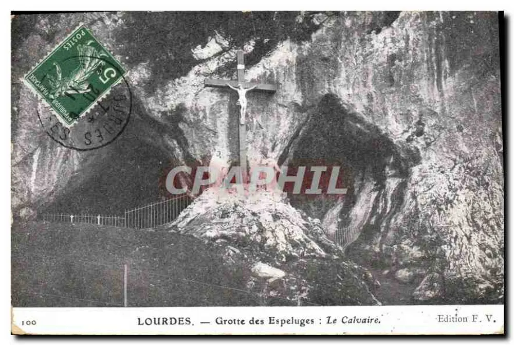 Lourdes — Grotte des Espeluges : Der Calvarienberg — Edition F. V. - Vorderseite