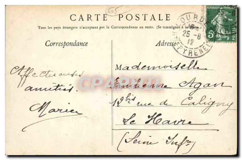 Lourdes — Vista geral de Lourdes — Edição F. V. - Verso