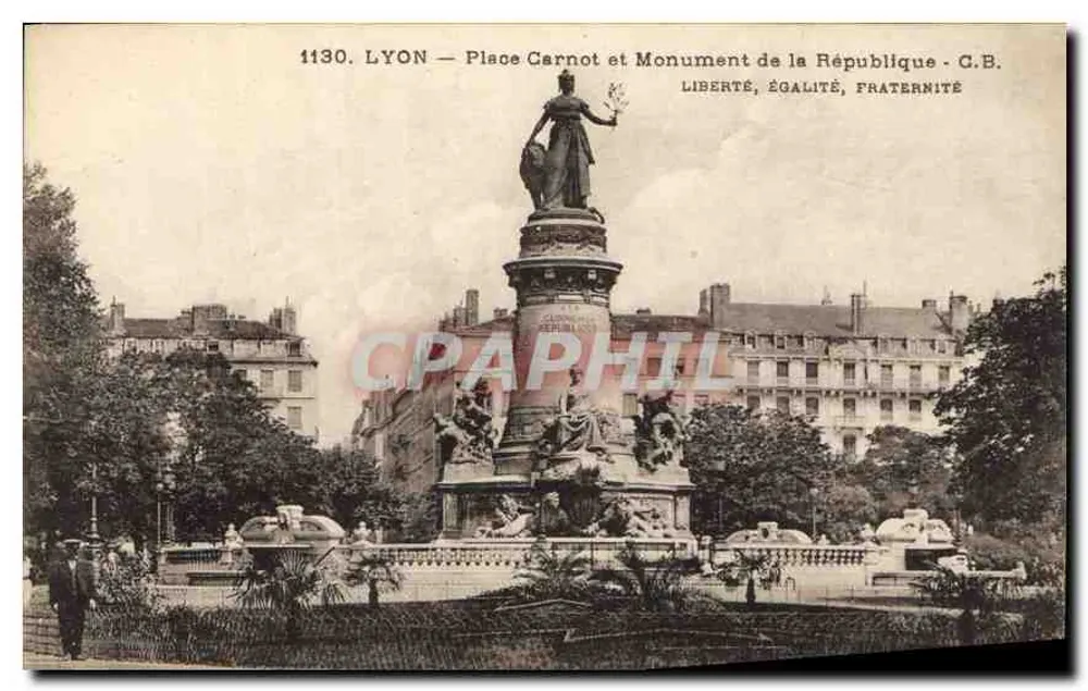 LYON — Place Carnot und Denkmal der Republik — G.B. - Vorderseite