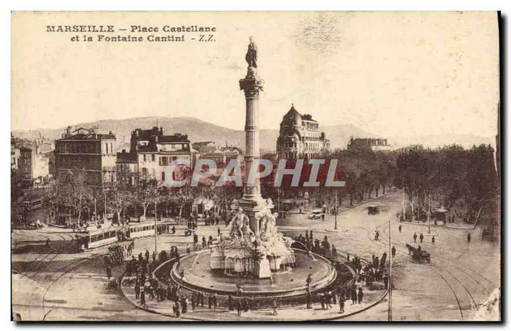 Marseille — Place Castellane und die Fontaine Cantini — Z.Z. - Vorderseite
