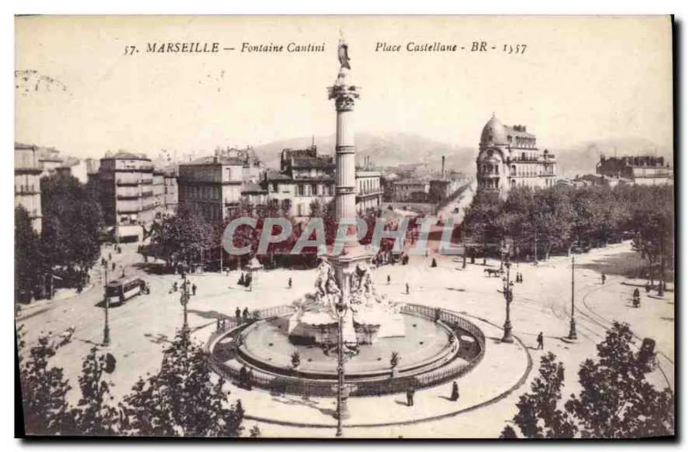 MARSEILLE — Fontäne Cantini — Place Castellane — BR - 1937 - Vorderseite