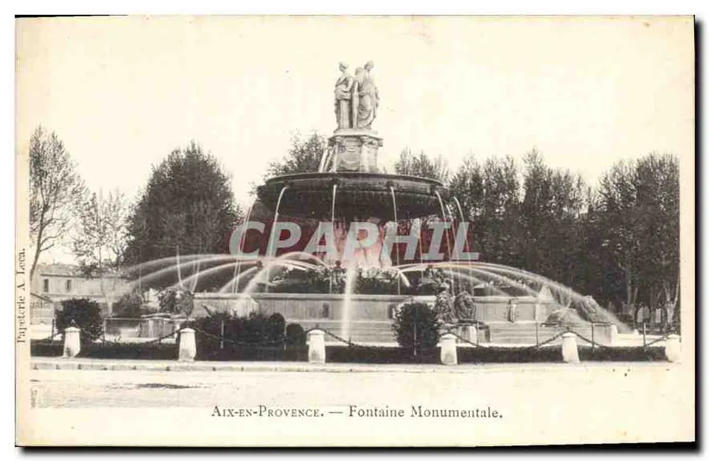 Aix-en-Provence — Fontaine Monumentale — Papeterie A. Leau - Frente
