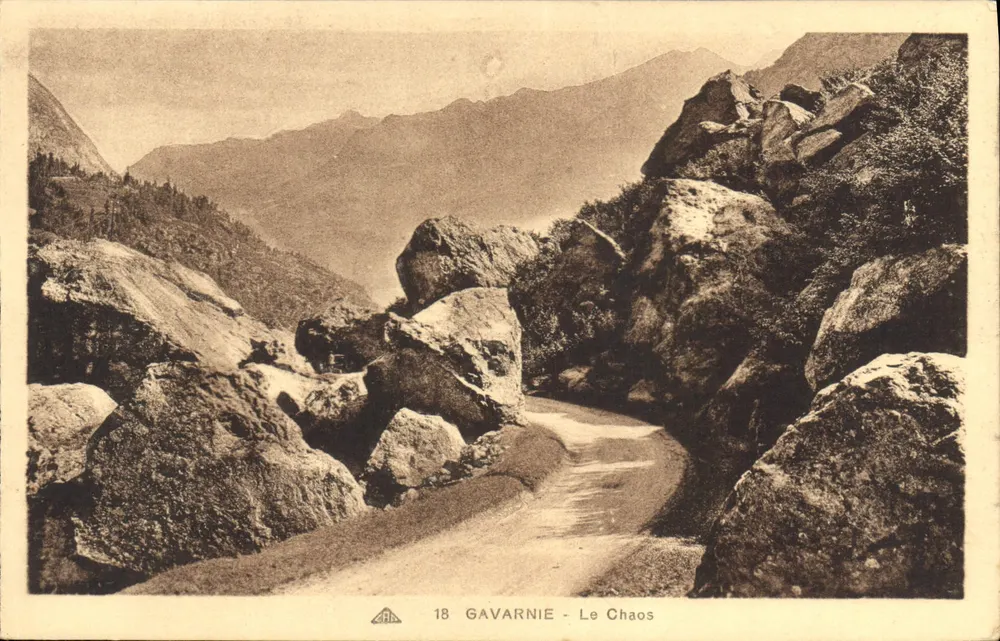 Gavarnie - Le Chaos — widok na skały — n° 18 - Awers