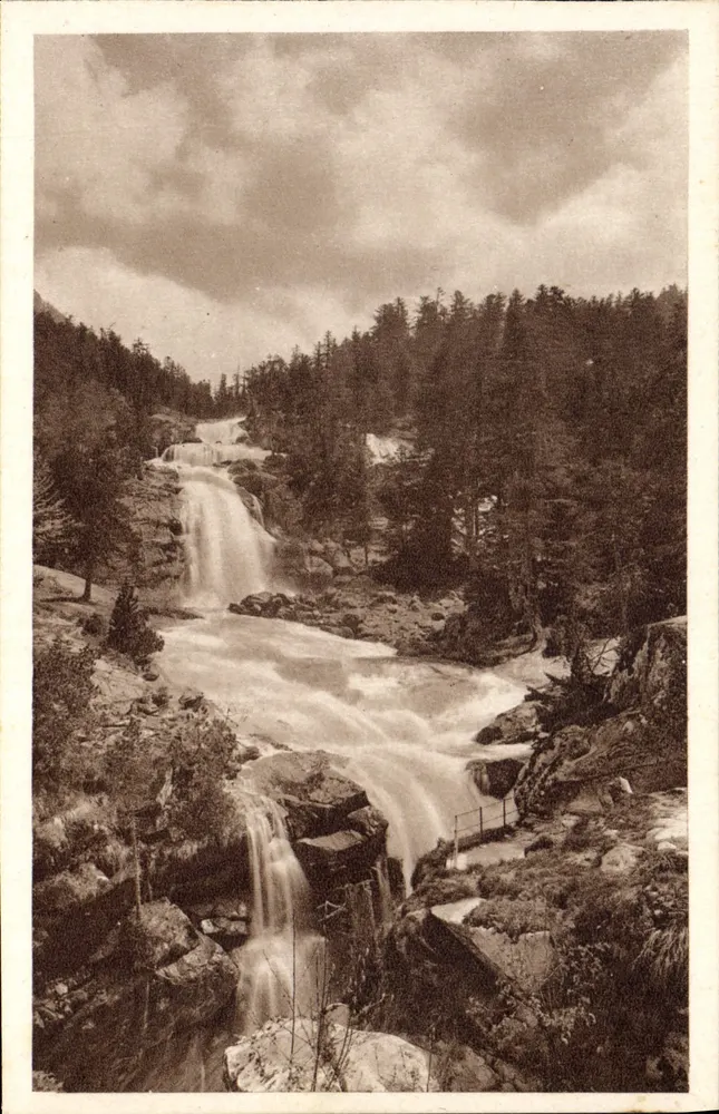Cauterets — Cascata do Ponte da Espanha — Edição Photo-Oulinsaift, Lourdes - Frente