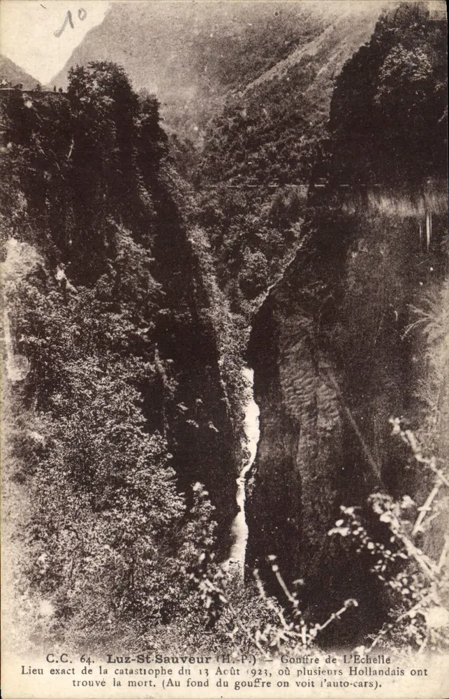 Luz-Saint-Sauveur (H.P.) — Schlucht L’Échelle — Katastrophe vom 13. August 1923 - Vorderseite