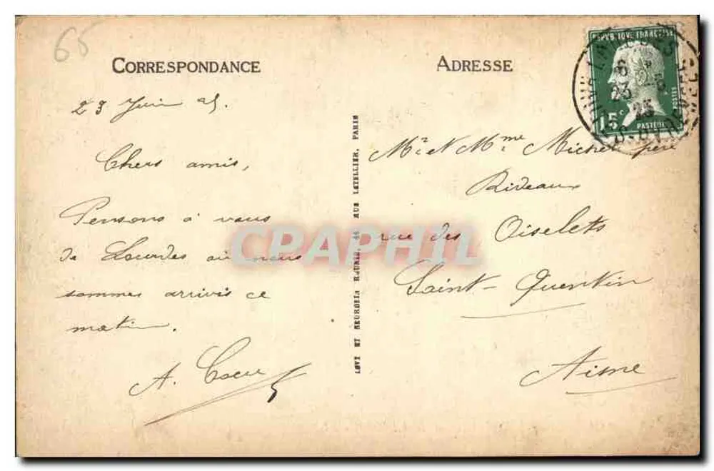 Lourdes - A Esplanada e o Castelo - LL - Verso