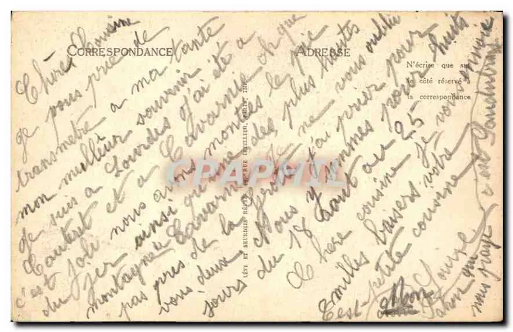 Lourdes — A Virgem Coroada — L.L. — Modelo pertencente à Estátua Religiosa, 64, rue Bonaparte, Paris. - Verso
