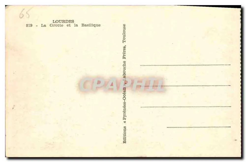 Lourdes — A Gruta e a Basílica — Éditions Océan, Toulouse - Verso