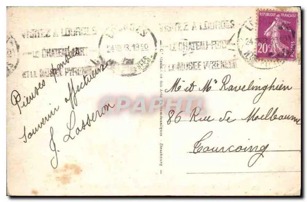 Lourdes — Monument gespendet vom Bistum Cambrai — n°110 - Rückseite