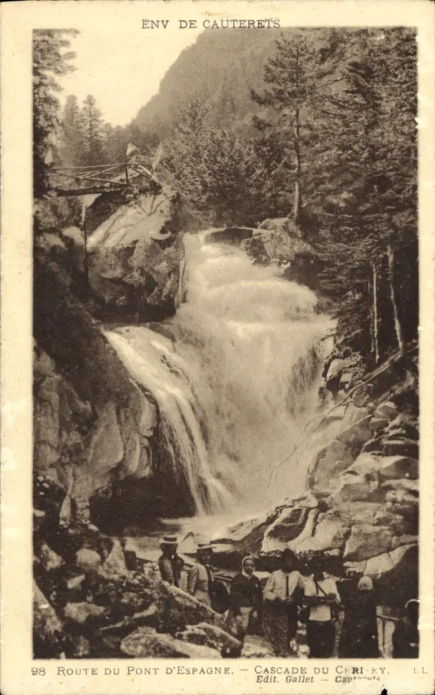 In der Nähe von Cauterets — Route du Pont d'Espagne — Cascade du Cheri — Edit. Gallet - Vorderseite