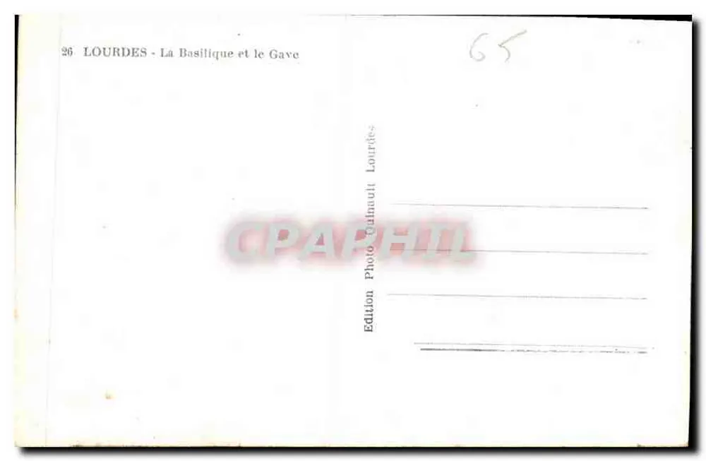 Lourdes - A Basílica e o Gave — Edição Photo Ouhnault Lourdes, n°26 - Verso