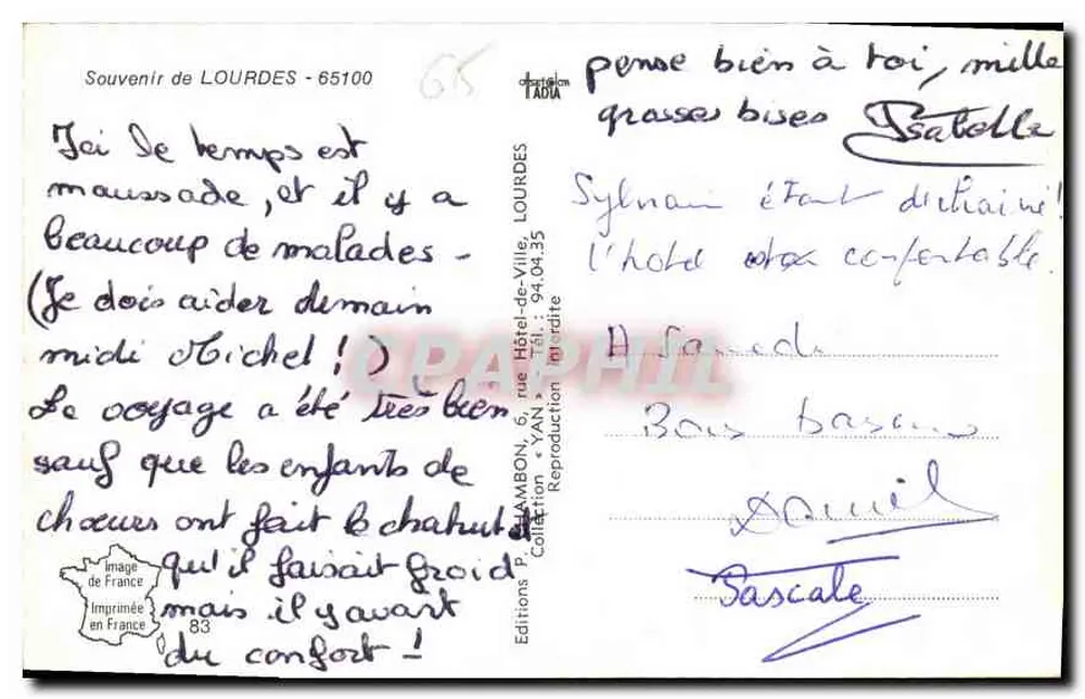 Lourdes — vista panorâmica — Edições YAN, n°68 - Verso
